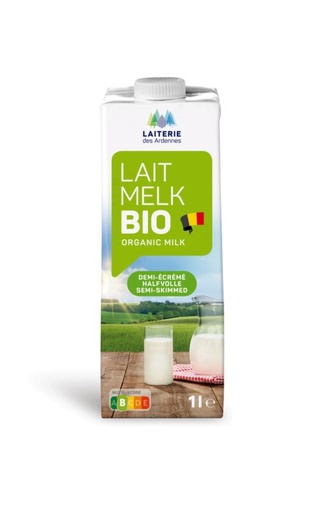 [06020352] LAITERIE DES ARDENNES LAIT BIO DEMI ECREME BOUCHON A VISSER 6 X 1L