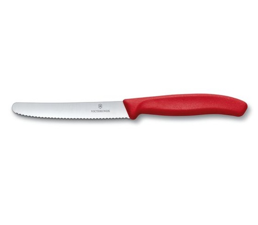 [57663216] VICTORINOX TABLE/TOMATO KNIFE 10CM RED ROUNDED TIP