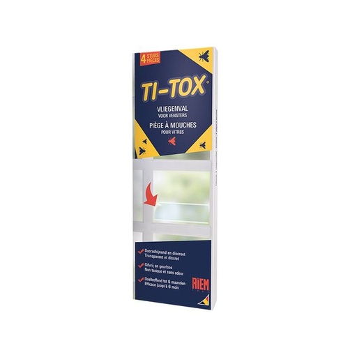 [55091103] RIEM TI TOX PIEGE A MOUCHES POUR VITRE 4PCES