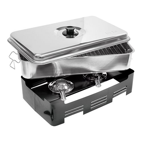 [54904706] FUMOIR INOX 2 GRILLES 20X45X27CM PR BRULEUR ALCOOLOU FOURNEAU A GAZ