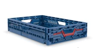 [50611145] BAC PLIABLE EURONORM 60X40X12CM BLEU PERFORE VOLUME 23L*SCDE*