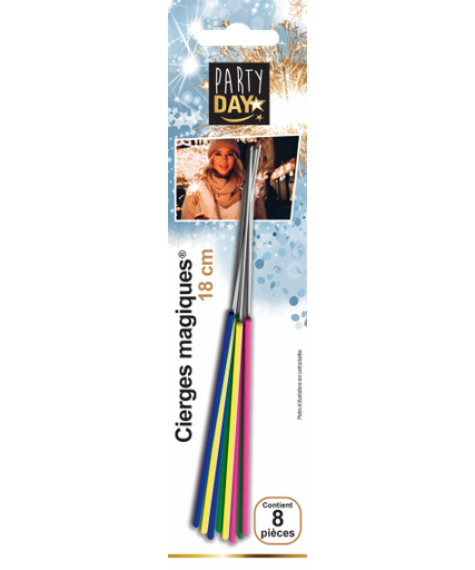 [08060060] Gekleurde Sterretjes 18cm 8 stuks