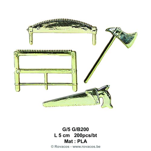 [15099878] 200-PIECES GOLD AXE AND SAW ASSORTMENT