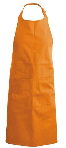[53141059] KARIBAN APRON BIB + POCKET TERRACOTAH90XL71CM POLYESTER/COTTON