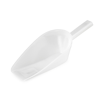[52401114] WHITE PLASTIC FLOUR SCOOP 40CM 1250ML