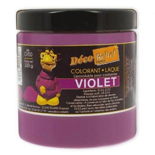 [70409315] COLORANT LAQUE EN POUDRE POUR CHOCOLAT VIOLET 100GR  CH 50