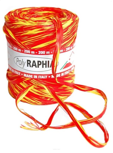 [70407801] POLY RAPHIA 15MM X 200M ROUGE+JAUNE R258