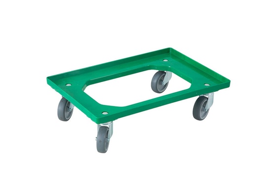 [70408001] DOLLY WAGEN 60X40 GROENE RUBBEREN WIELEN EURONORM