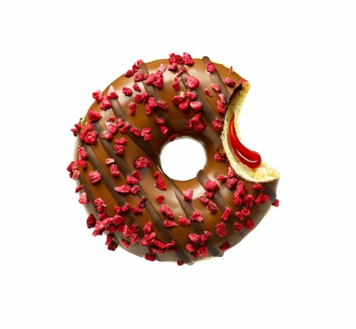 [02060277] ❄️DAUPHINE 4250995 RASPBERRY DONUT FILLED WITH BLISS 48 X 74GR RASPBERRY BLISS