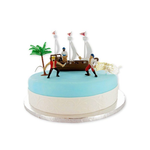 [08075099] KIT DECOR GATEAU PIRATES + BATEAU