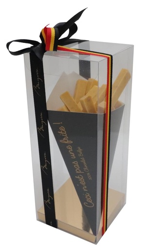[41603101] BOITE TRANSPARENTE FOND OR  8X8X20CM10 PCES