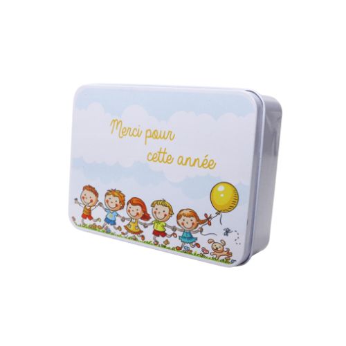 [61700520] WITTE DOOS KINDERBALLON "MERCI POUR CETTE ANNEE" 12,3X9,3XH4CM