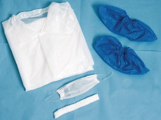 [53152817] VISITOR KIT * 1 PE GOWN / 1 HAIR COVER / 1 PAP MASK / 1 PAIR OF PE SHOE OVERSUITS 100 PCES