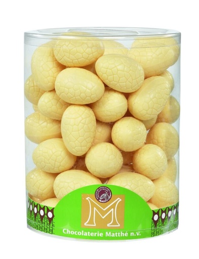 [13030358] HOLLOW WHITE CHOCOLATE EGG IN TUBO 6CM 52 X 18GR