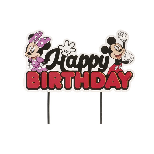 [08041977] CAKE TOPPERS HAPPY BIRTHDAY MICKEY AND MINNIE 17.5X15CM