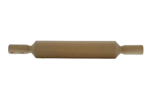 [50801121] BEECHWOOD DOUGH ROLLER 40CM DIAM 7CM WITH HANDLES