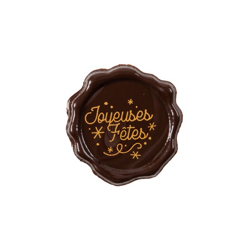 [08082184] 2015853 JOYEUSES FETES ZEGEL PURE CHOCOLADE 38MM 120 STUKS