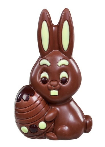 [13030354] HARE HOLLOW WITH DECORATED MILK EGG 13 CM 4 X 75GR