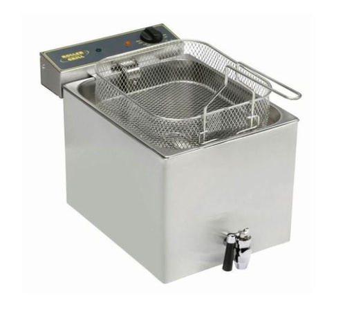 [62250229] ROLLER GRILL SINGLE FRYER WITH TAP 12L 380V