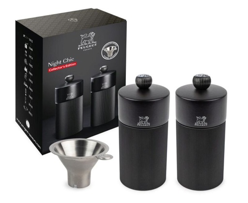 [60251853] PEUGEOT COFFRET  LINE "NIGHT CHIC"LIMITED MS+MP 12CM CARBONE NOIR MAT