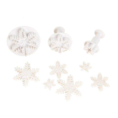 [08030705] 1030257 EMPORTE PCES FLOCON DE NEIGE2.5CM - 4CM - 5.5CM SET DE 3 PCES ***S/CD***