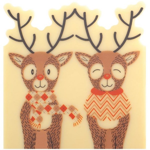 [08056693] 060402 PCB END CAPS CB REINDEER 2 DESIGNS 8.5X8 CM 40PCS ***s/cd***