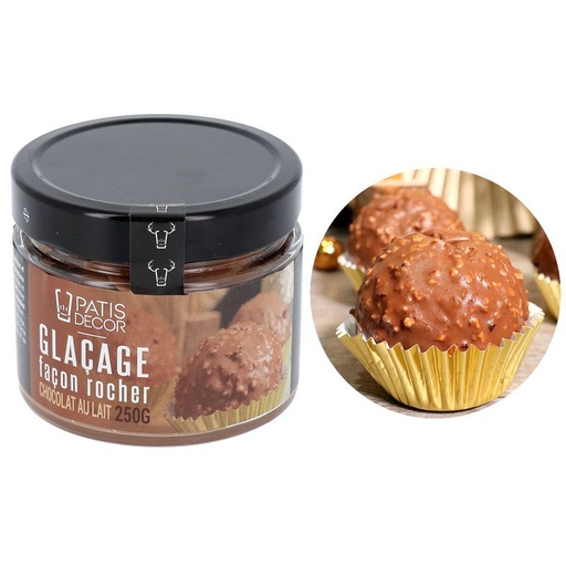 [08075540] PATISDECOR GLACAGE FACON ROCHER CHOCOLAT AU LAIT 250G