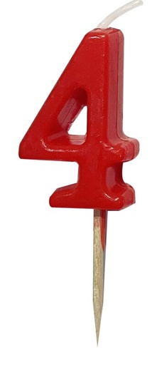 [53503314] BOUGIE CHIFFRE PM PIC ROUGE N°4 12PCES