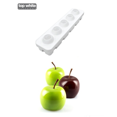 [51657232] SILIKOMART MELA CILIEGIA PESCA PERZIK-APPELVORM DIAM 60 H 55MM + STEUN