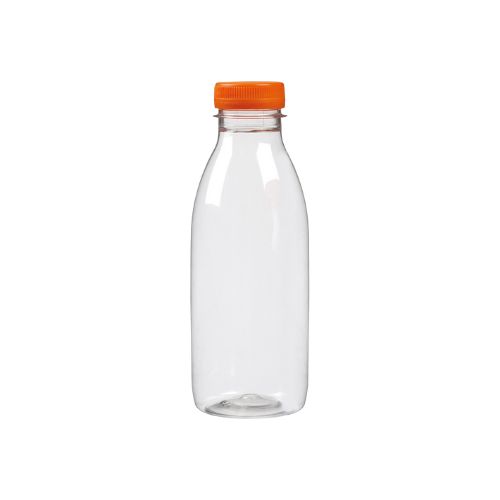 [60700601] 500ML PLASTIC BOTTLE WITH TRANSPARENT ORANGE CAP Ø6.5XHT18.5CM 6PCS