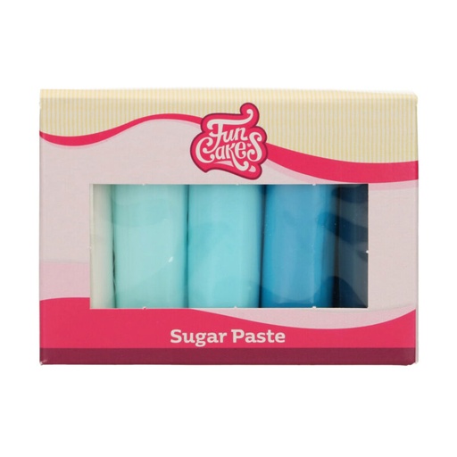 [70407265] FUNCAKES SUGAR PASTE MULTIPACK PALETTE BLUE 5X100GR