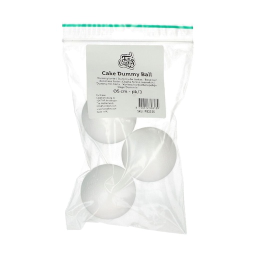 [08053764] FUNCAKES SPHERE CAKE DUMMY Ø5CM 3PCES