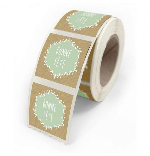 [70407636] NATURE ADHESIVE LABELS HAPPY BIRTHDAY