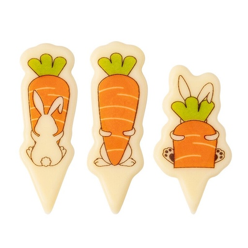 [08058338] 2000680 SET OF THREE RABBITS WITH CARROTS 3 CM 120PCS