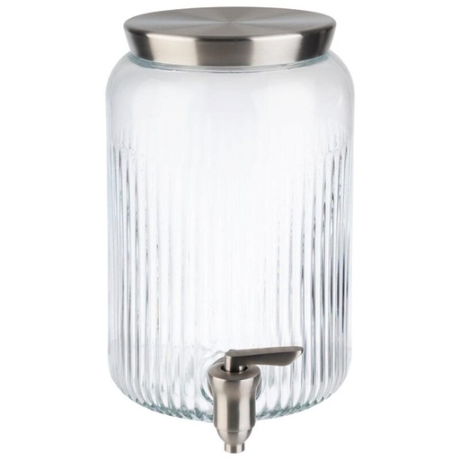 [60252104] APS 7.0L GLAZEN DRANKENDISPENSER MET ROESTVRIJSTALEN KRAAN & DEKSEL