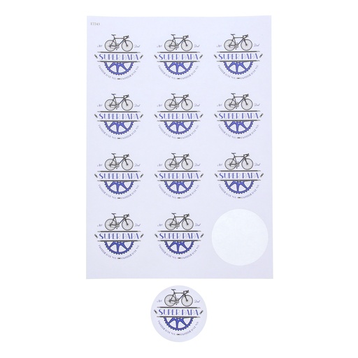 [61250530] STICKER 6,35 CM FIETS SUPER DAD A4 12 INCH 5 VELLEN