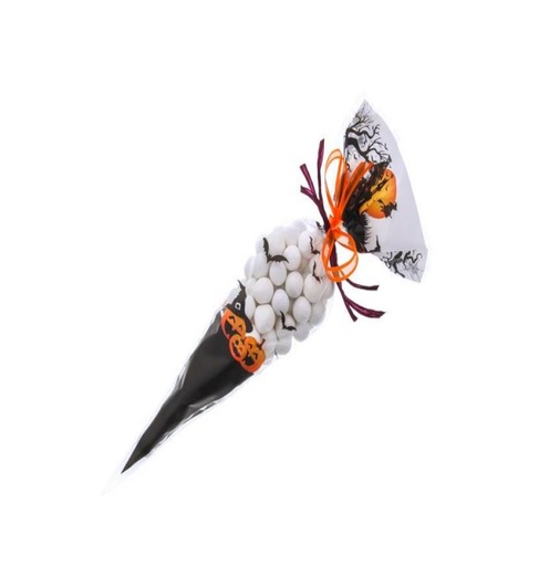 [60700594] HALLOWEEN SCENE CORNET BAG 18X37CM 250GR 50PCS