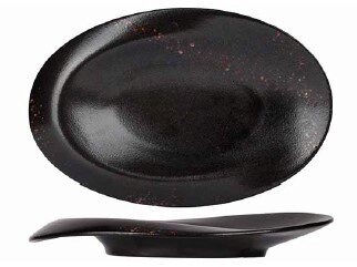 [60252234] PROOF ETNA BLACK/BROWN OVAL PLATE 33XH21CM - 5694003