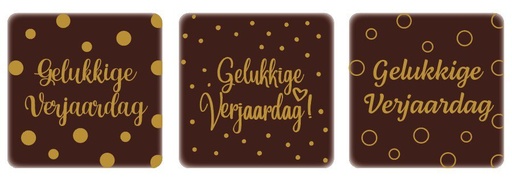[08054903] 2067006 VIERKANT GELUKKIGE VERJAARDAG 5X5CM 75PCS ***OP/ORDER***