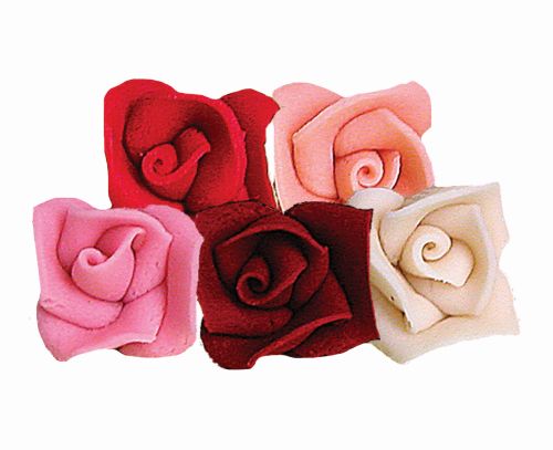 [08020600] ASSORTED MARZIPAN ROSES 5 PETALS 35 PCS