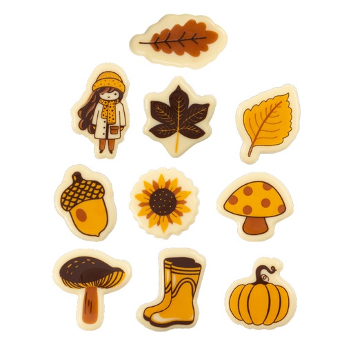 [08054373] 2014731 HERFST GEASSORTEERDE CHOCOLADE BLISTER Ø 4CM 100 STUKS
