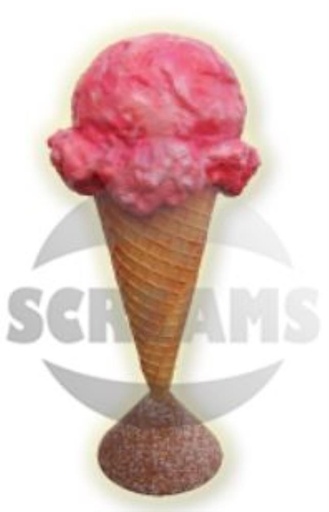 [53913021] CORNET GEANT 1 BOULE GLACE HT135CM TROTTOIR/PC SOCLE BETON