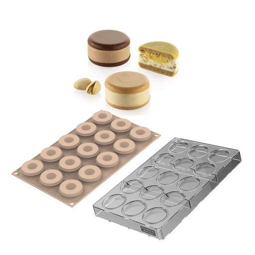 [00000623] SILIKOMART KIT ICE CANDY TRITAN CH050 N.15 Ø4.4CM H0.6CM + SILICONE SF440 N.15