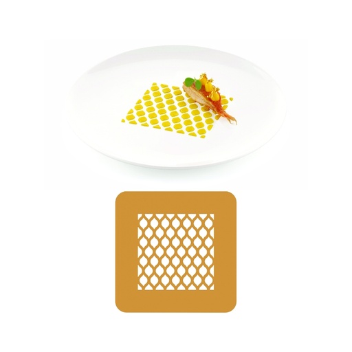 [00000632] SILIKOMART NATURAE PRO SET DE 2 MOULES EN SILICONE STENCIL ALAMBRA 10X10CM H0,1CM 