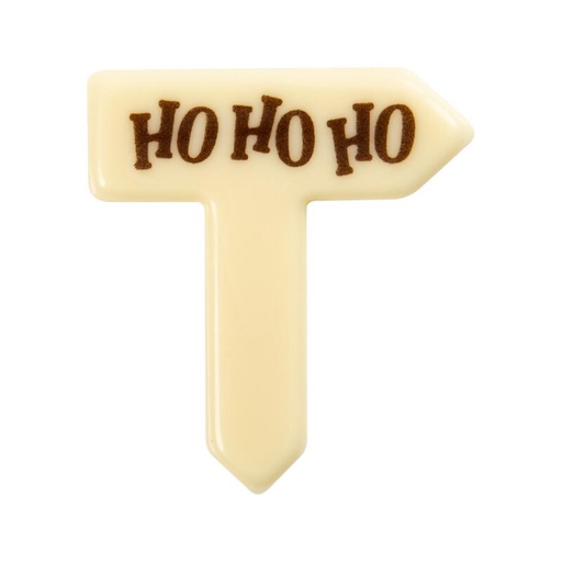 [08082155] 2015490 PANCARTE HOHOHO CHOCOLAT BLANC 45X45MM 100 PCES ***S/CDE***